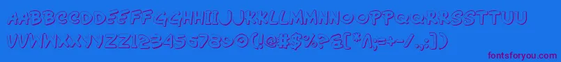 Wimp3D-Schriftart – Violette Schriften auf blauem Hintergrund