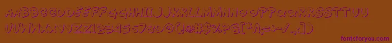 Wimp3D Font – Purple Fonts on Brown Background
