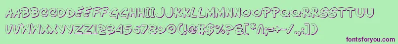 Wimp3D Font – Purple Fonts on Green Background