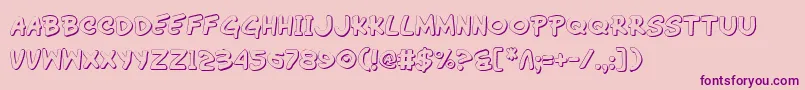 Wimp3D Font – Purple Fonts on Pink Background