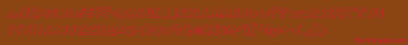 Wimp3D-Schriftart – Rote Schriften auf braunem Hintergrund