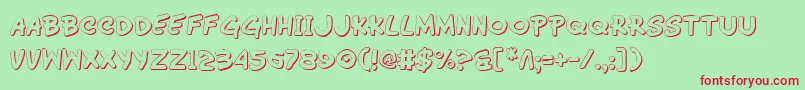 Wimp3D Font – Red Fonts on Green Background