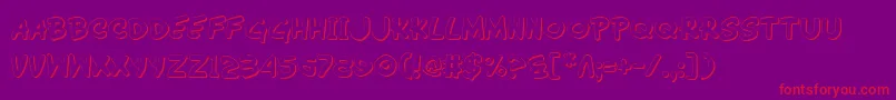フォントWimp3D – 紫の背景に赤い文字