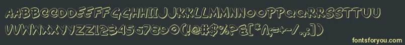 Wimp3D Font – Yellow Fonts on Black Background