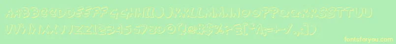 Wimp3D Font – Yellow Fonts on Green Background