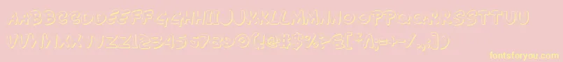 Wimp3D Font – Yellow Fonts on Pink Background