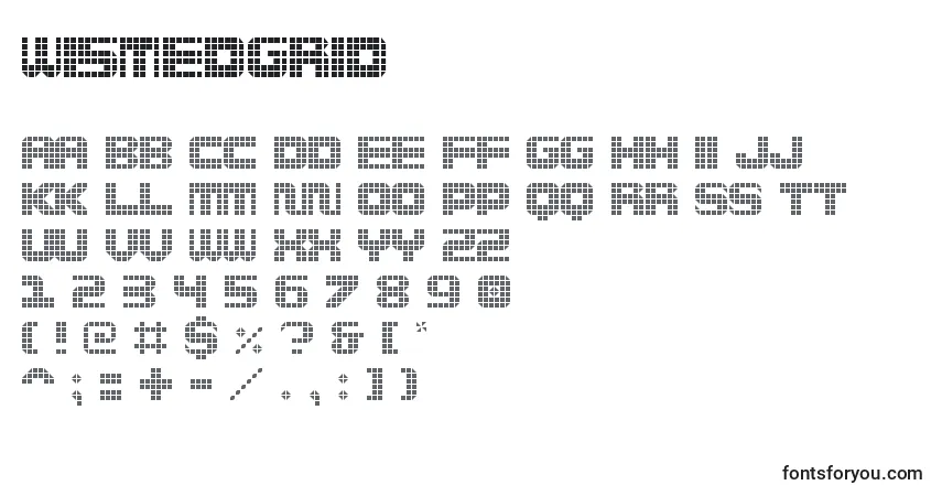 Czcionka Wi5medGrid – alfabet, cyfry, specjalne znaki