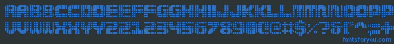 Wi5medGrid Font – Blue Fonts on Black Background
