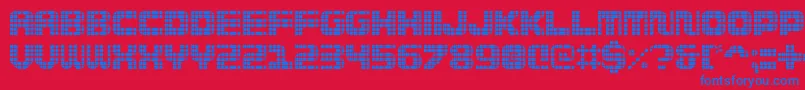 フォントWi5medGrid – 赤い背景に青い文字