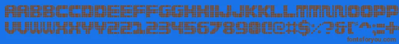 Wi5medGrid Font – Brown Fonts on Blue Background