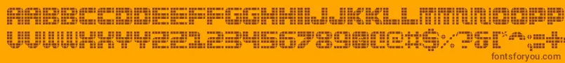 Wi5medGrid-fontti – ruskeat fontit oranssilla taustalla