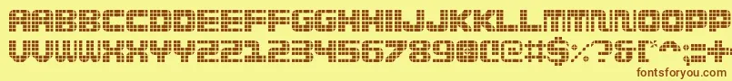 フォントWi5medGrid – 茶色の文字が黄色の背景にあります。
