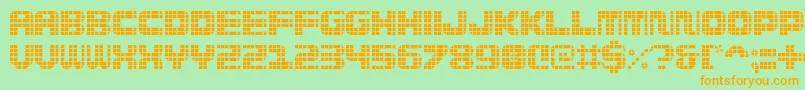 Wi5medGrid Font – Orange Fonts on Green Background