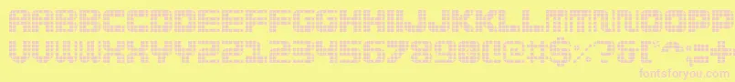 Wi5medGrid Font – Pink Fonts on Yellow Background