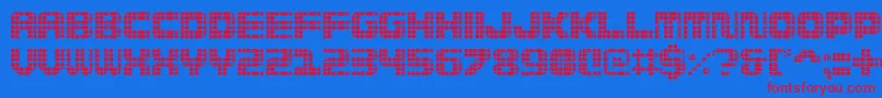 フォントWi5medGrid – 赤い文字の青い背景