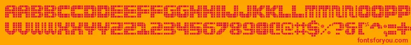 Wi5medGrid Font – Red Fonts on Orange Background