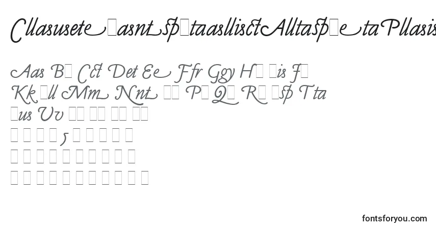Шрифт ClaudeSansItalicAltsLetPlain.1.0 – алфавит, цифры, специальные символы