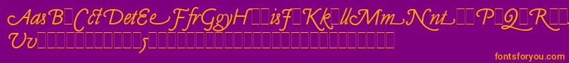 ClaudeSansItalicAltsLetPlain.1.0 Font – Orange Fonts on Purple Background