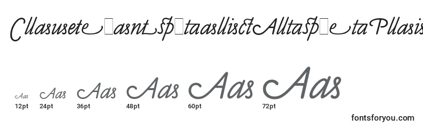 Размеры шрифта ClaudeSansItalicAltsLetPlain.1.0