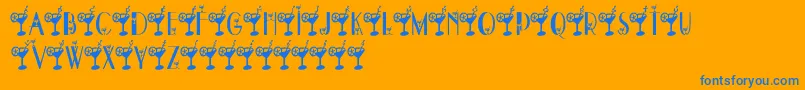 DryMartini Font – Blue Fonts on Orange Background