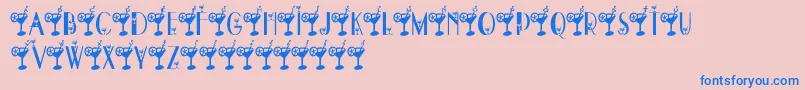 DryMartini Font – Blue Fonts on Pink Background
