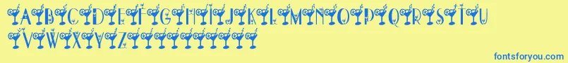 DryMartini Font – Blue Fonts on Yellow Background