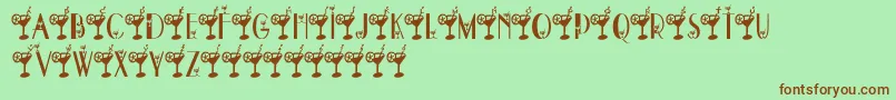 Fonte DryMartini – fontes marrons em um fundo verde