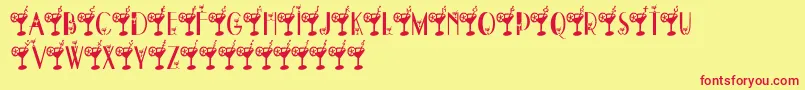 DryMartini Font – Red Fonts on Yellow Background