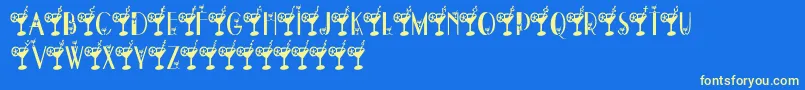 DryMartini Font – Yellow Fonts on Blue Background