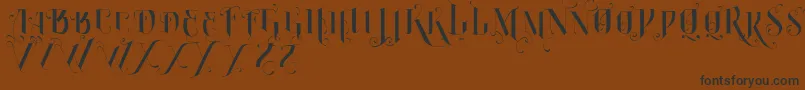 VtksBurning Font – Black Fonts on Brown Background