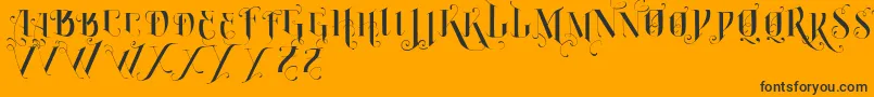 VtksBurning Font – Black Fonts on Orange Background