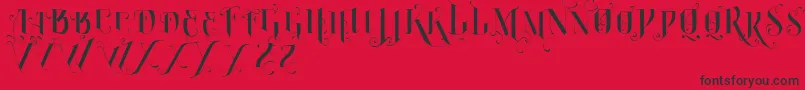 Шрифт VtksBurning – чёрные шрифты на красном фоне