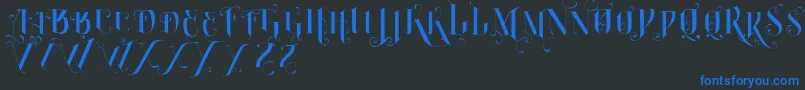 VtksBurning Font – Blue Fonts on Black Background