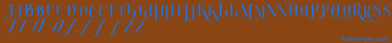 VtksBurning Font – Blue Fonts on Brown Background