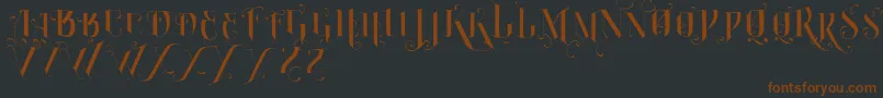 Шрифт VtksBurning – коричневые шрифты на чёрном фоне
