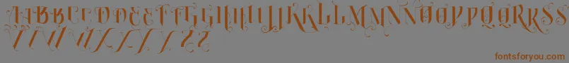 VtksBurning Font – Brown Fonts on Gray Background
