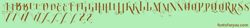 VtksBurning Font – Brown Fonts on Green Background