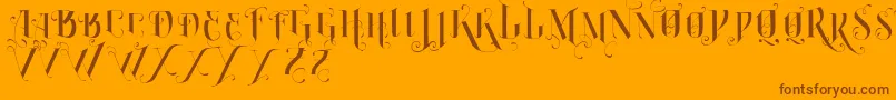 VtksBurning Font – Brown Fonts on Orange Background