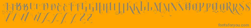 VtksBurning Font – Gray Fonts on Orange Background