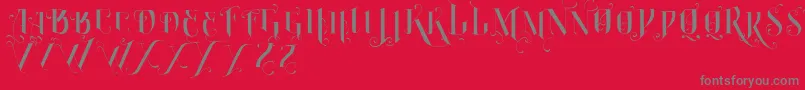 VtksBurning-Schriftart – Graue Schriften auf rotem Hintergrund