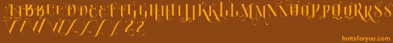 VtksBurning Font – Orange Fonts on Brown Background