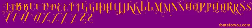 VtksBurning Font – Orange Fonts on Purple Background