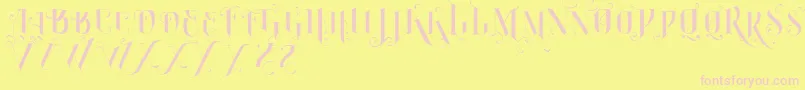VtksBurning Font – Pink Fonts on Yellow Background