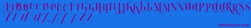 VtksBurning Font – Purple Fonts on Blue Background