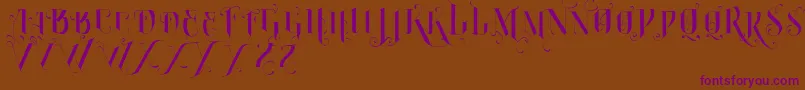 VtksBurning Font – Purple Fonts on Brown Background