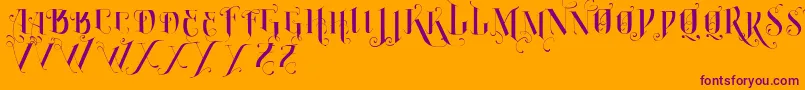 VtksBurning Font – Purple Fonts on Orange Background