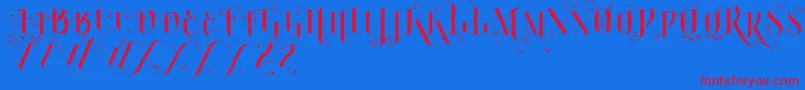 Weitere Informationen zur VtksBurning-Schriftart VtksBurning-Schriftart – Rote Schriften auf blauem Hintergrund