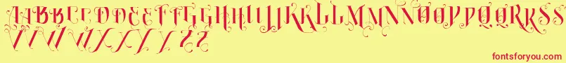 VtksBurning Font – Red Fonts on Yellow Background