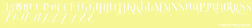 VtksBurning Font – White Fonts on Yellow Background
