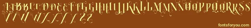 VtksBurning Font – Yellow Fonts on Brown Background